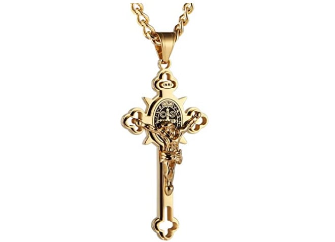 St. Benedict Protection Cross Pendant Necklace
