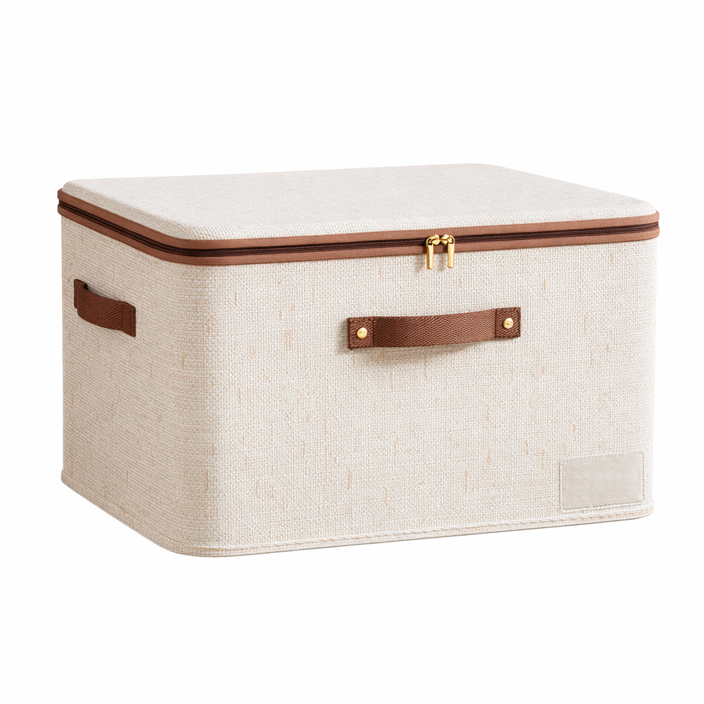 Collapsible Fabric Storage Box with Lids