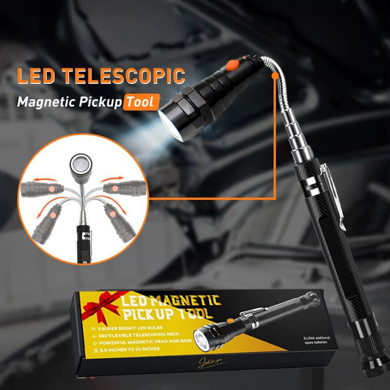 Magnetic Pickup Tool with LED Light & Extendable Reach
