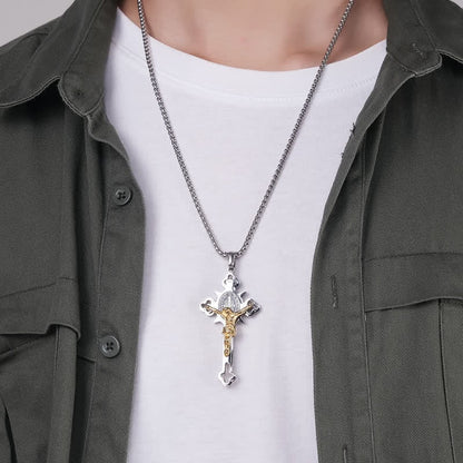 St. Benedict Protection Cross Pendant Necklace