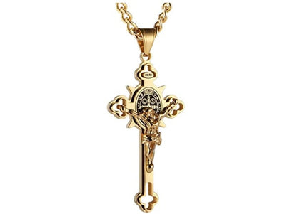 St. Benedict Protection Cross Pendant Necklace