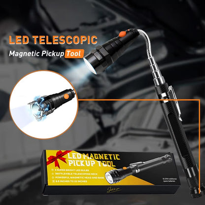 Magnetic Pickup Tool with LED Light & Extendable Reach