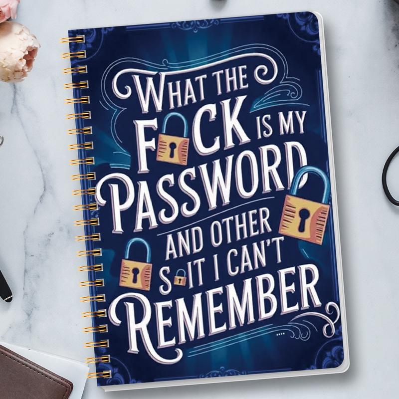 📅Password Organizer Notebook – Funny Spiral Journal