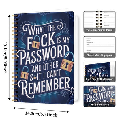 📅Password Organizer Notebook – Funny Spiral Journal