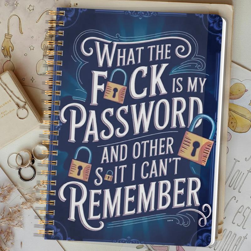 📅Password Organizer Notebook – Funny Spiral Journal