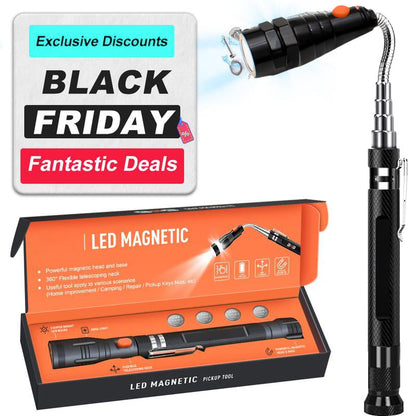 Magnetic Pickup Tool with LED Light & Extendable Reach