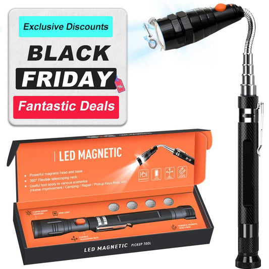 Magnetic Pickup Tool with LED Light & Extendable Reach