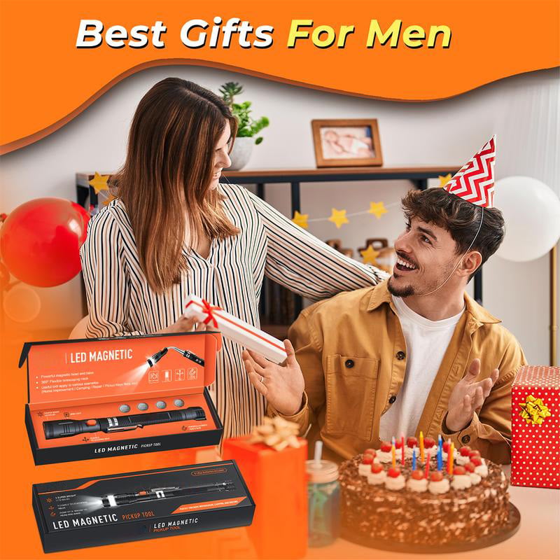 Magnetic Pickup Tool with LED Light & Extendable Reach