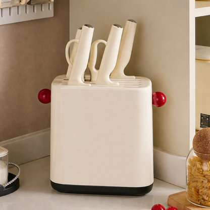 Cream Style Universal Knife Block & Utensil Holder