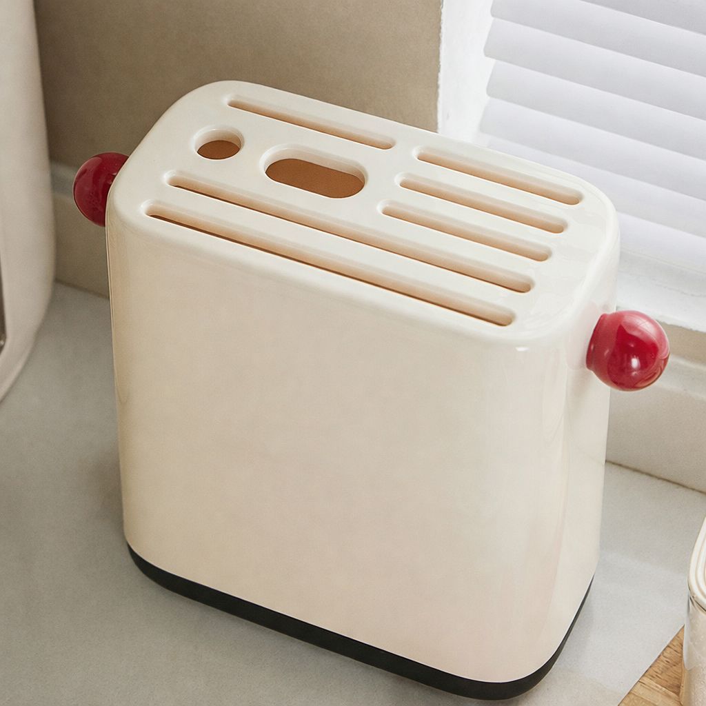 Cream Style Universal Knife Block & Utensil Holder