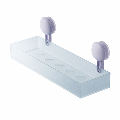 Drill-Free Frosted Suction Cup Wall Shelf