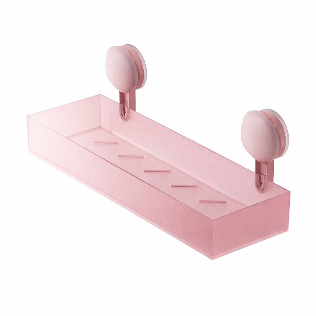 Drill-Free Frosted Suction Cup Wall Shelf
