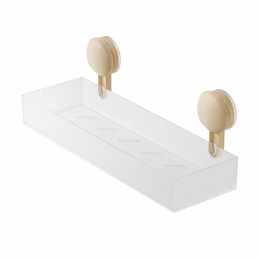Drill-Free Frosted Suction Cup Wall Shelf