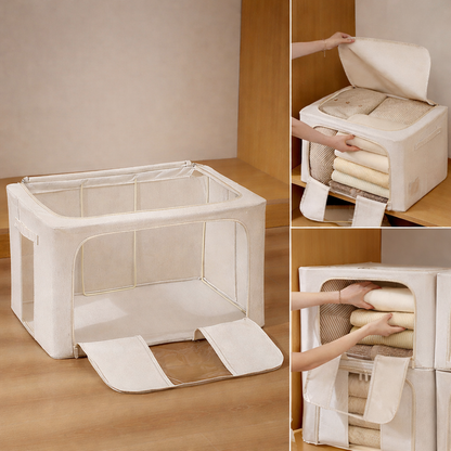 Cotton Linen Foldable Storage Bin