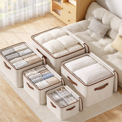 Collapsible Fabric Storage Box with Lids