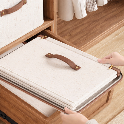 Collapsible Fabric Storage Box with Lids