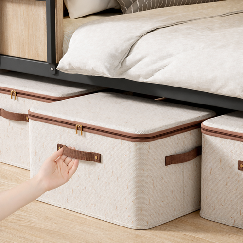 Collapsible Fabric Storage Box with Lids