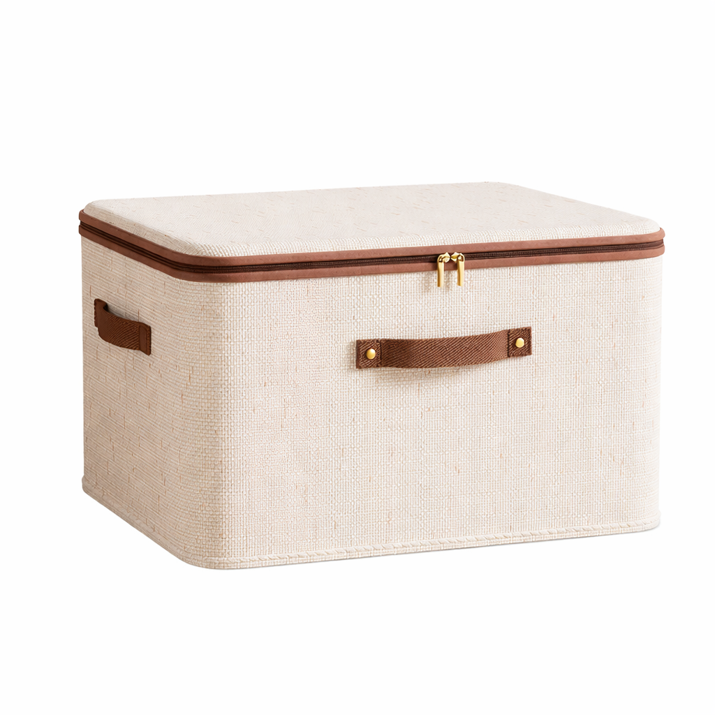 Collapsible Fabric Storage Box with Lids