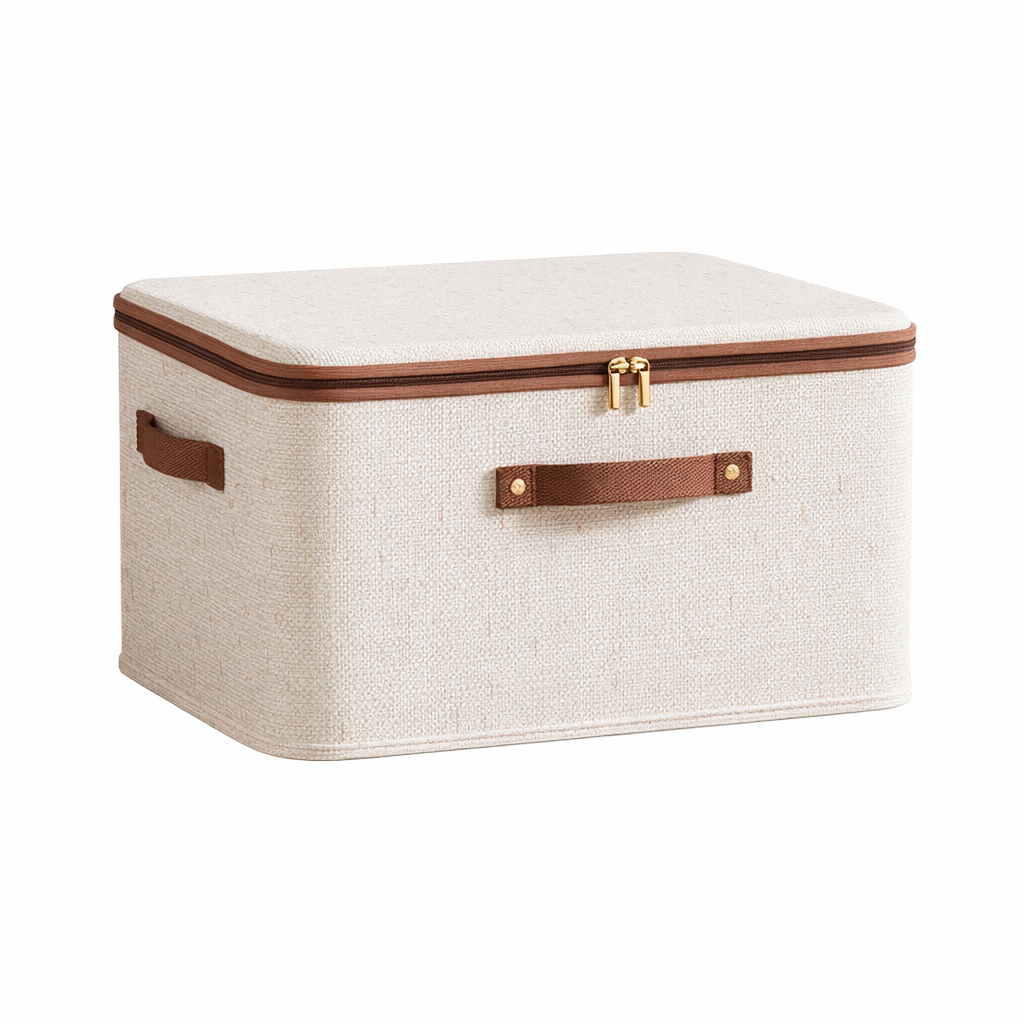 Collapsible Fabric Storage Box with Lids
