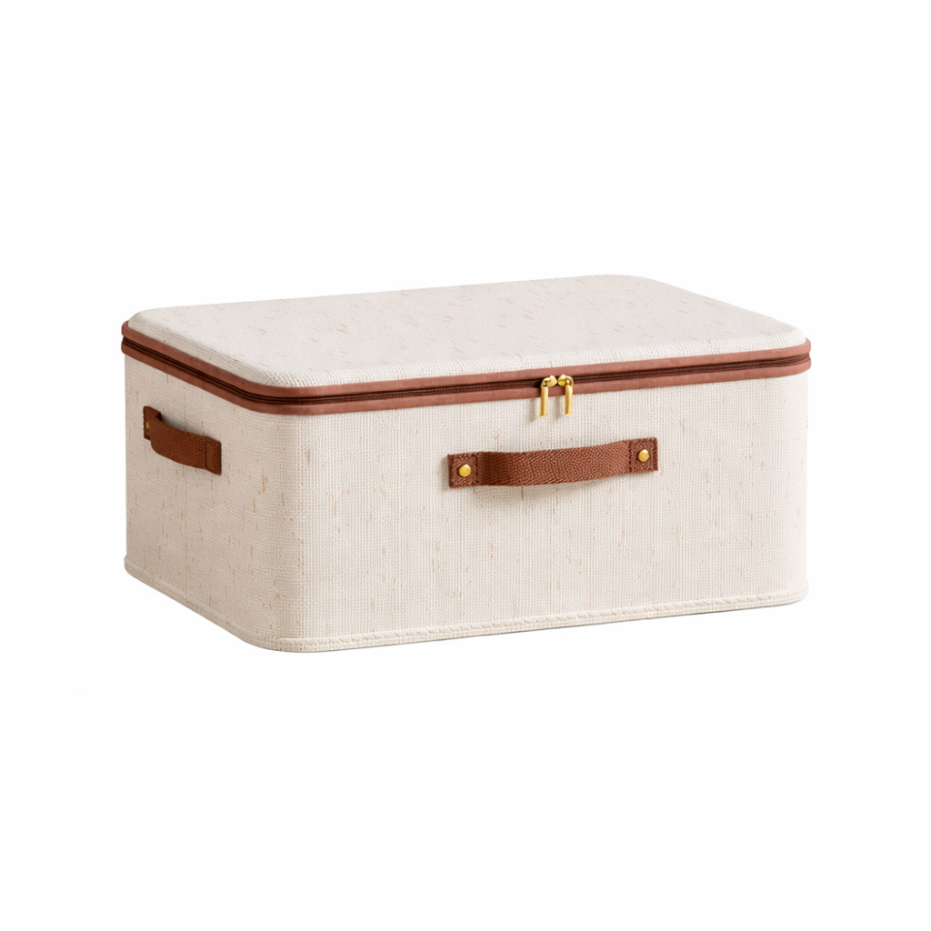 Collapsible Fabric Storage Box with Lids