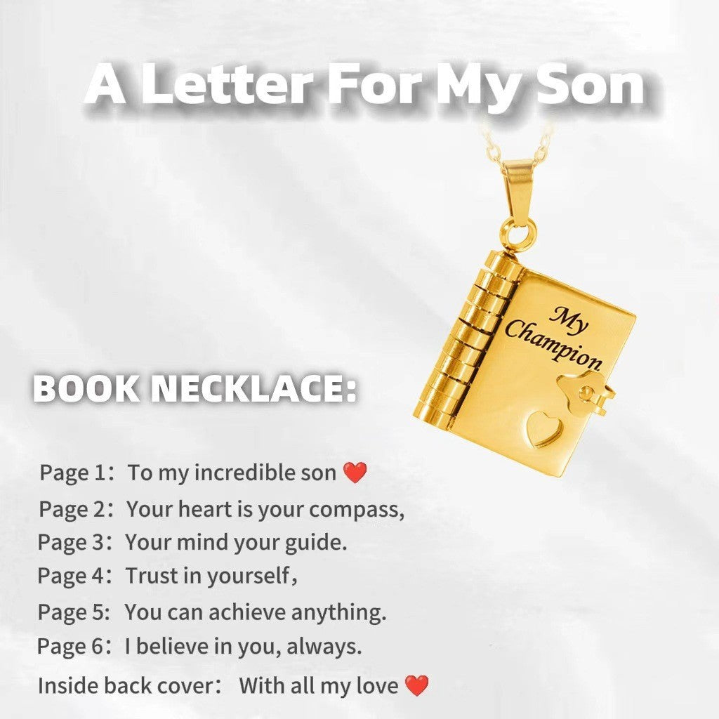 For Daughter - I'm Always With You Book Necklace