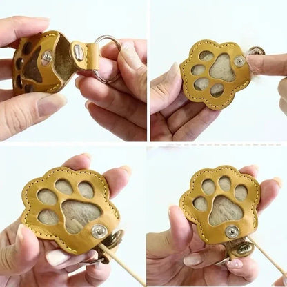 Memorial Leather Pet Hair Storage Keychain