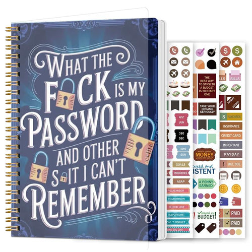 📅Password Organizer Notebook – Funny Spiral Journal