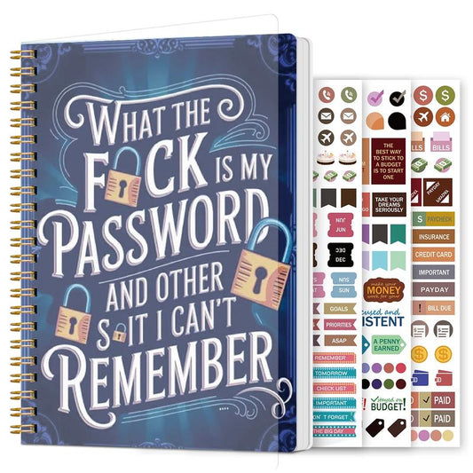 📅Password Organizer Notebook – Funny Spiral Journal