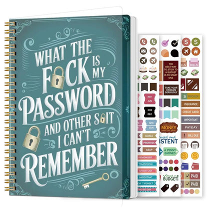 📅Password Organizer Notebook – Funny Spiral Journal