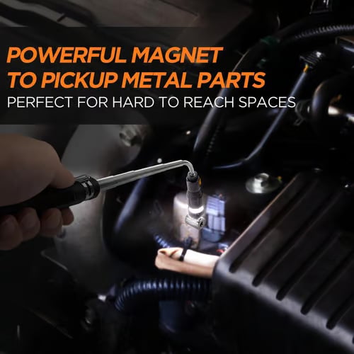 Magnetic Pickup Tool with LED Light & Extendable Reach