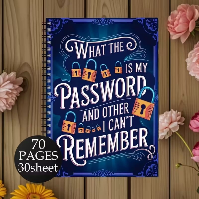 📅Password Organizer Notebook – Funny Spiral Journal