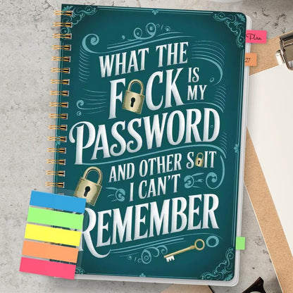 📅Password Organizer Notebook – Funny Spiral Journal