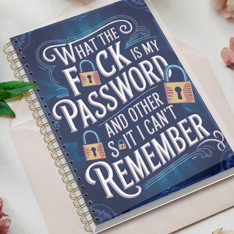 📅Password Organizer Notebook – Funny Spiral Journal