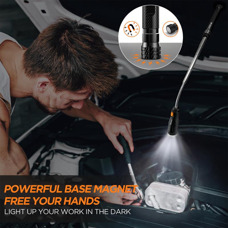 Magnetic Pickup Tool with LED Light & Extendable Reach