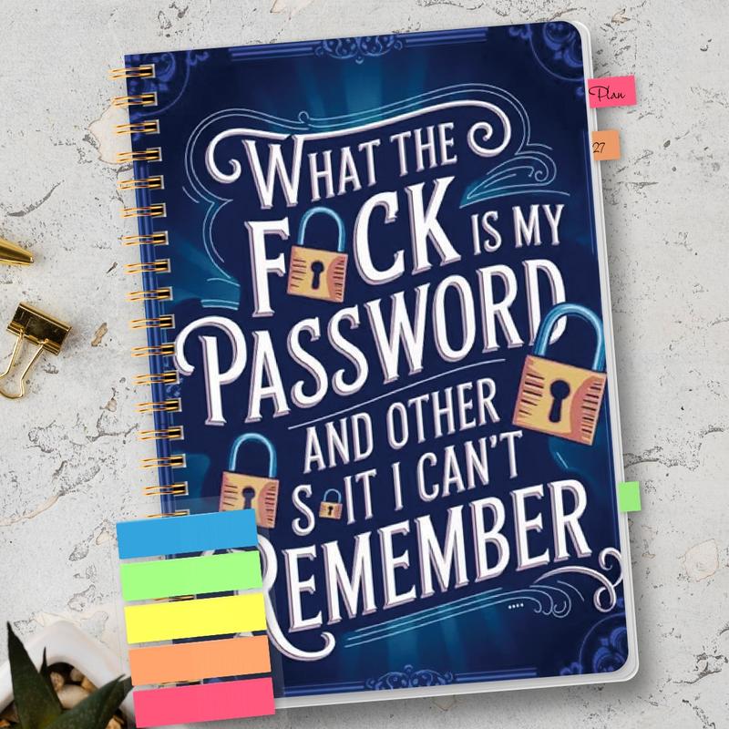 📅Password Organizer Notebook – Funny Spiral Journal