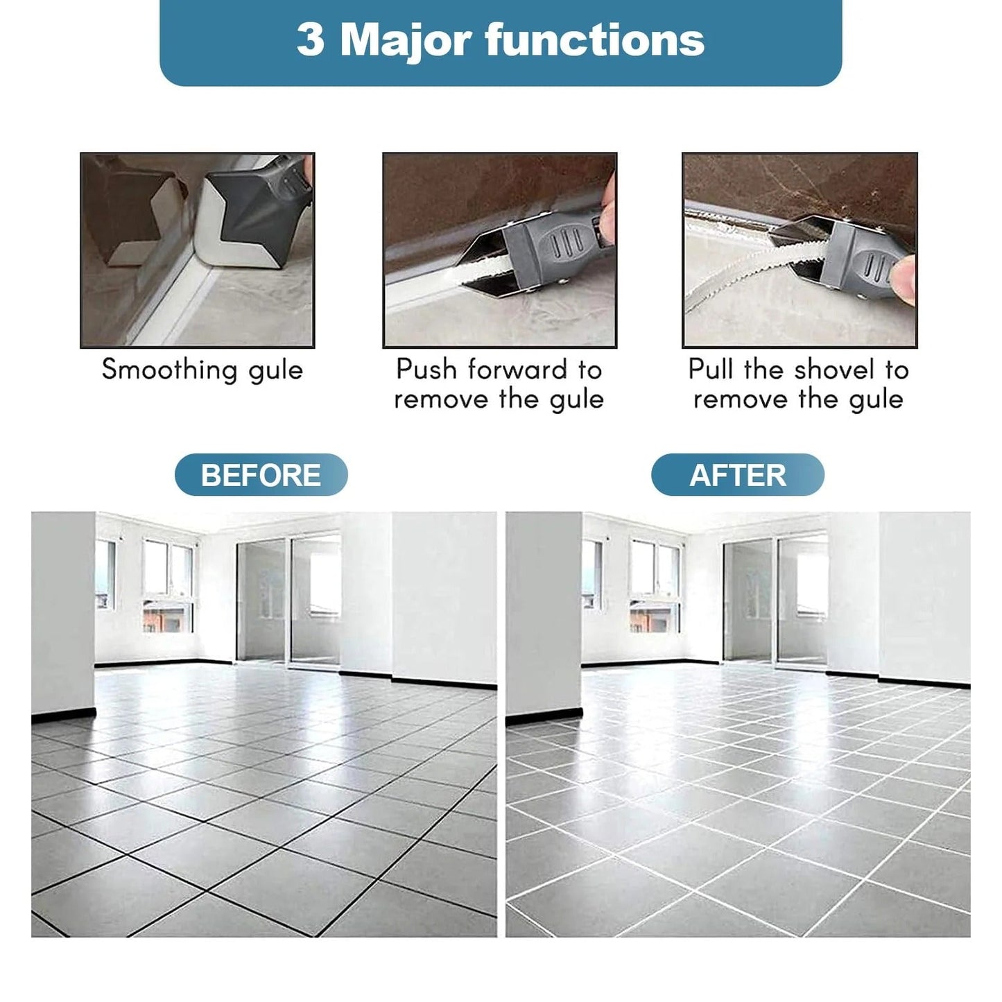 Fix Messy Caulk in Seconds – 3-in-1 Tool
